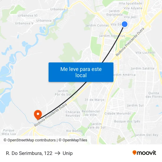 R. Do Serimbura,  122 to Unip map