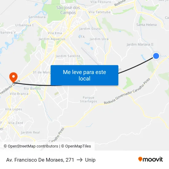 Av. Francisco De Moraes, 271 to Unip map