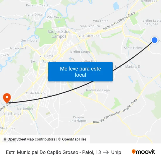 Estr. Municipal Do Capão Grosso - Paiol, 13 to Unip map