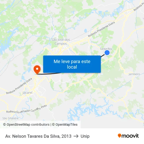 Av. Nelson Tavares Da Silva, 2013 to Unip map
