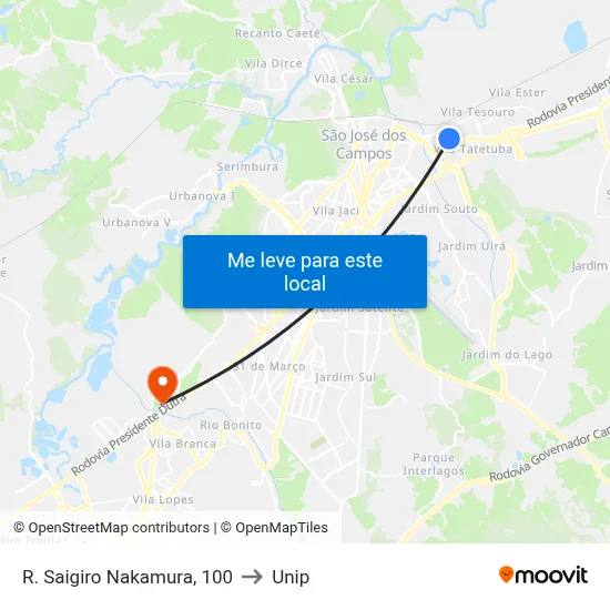R. Saigiro Nakamura, 100 to Unip map