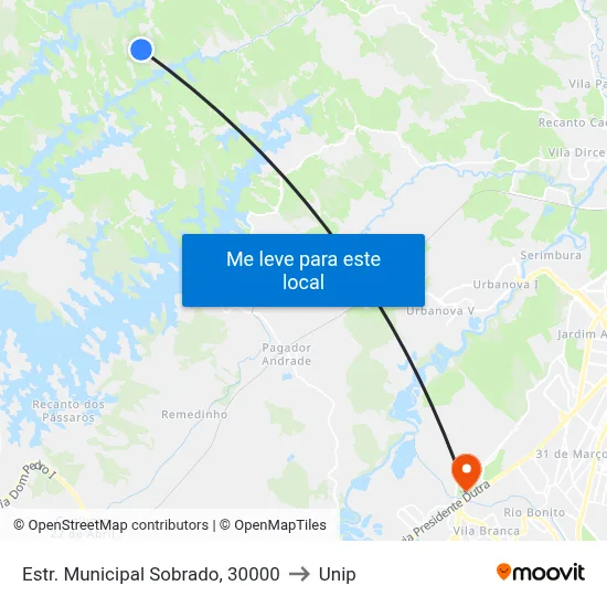 Estr. Municipal Sobrado, 30000 to Unip map