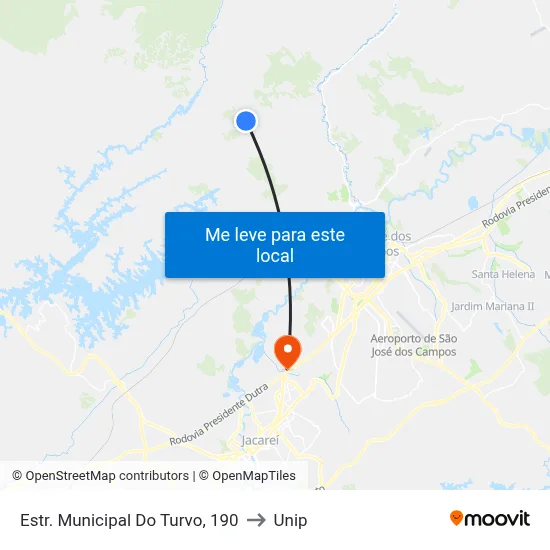 Estr. Municipal Do Turvo, 190 to Unip map