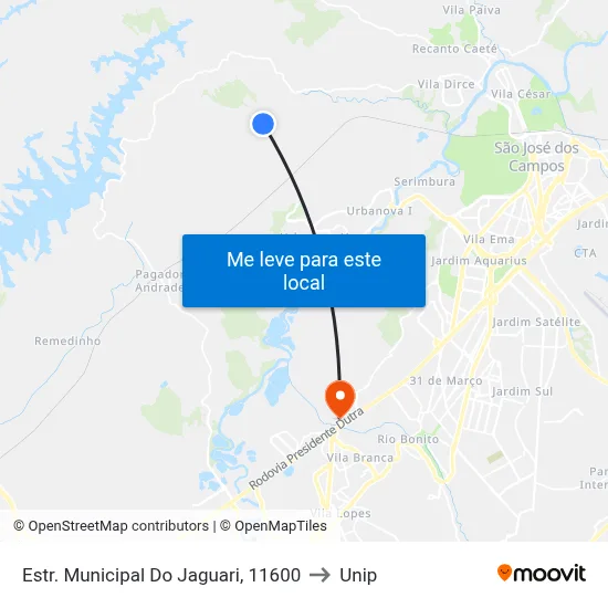 Estr. Municipal Do Jaguari, 11600 to Unip map