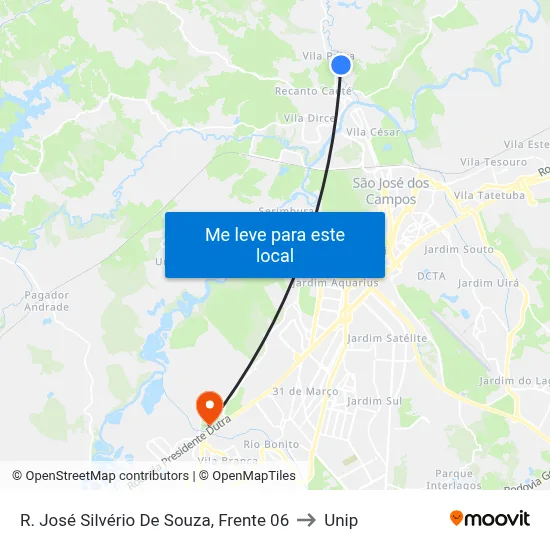 R. José Silvério De Souza, Frente 06 to Unip map