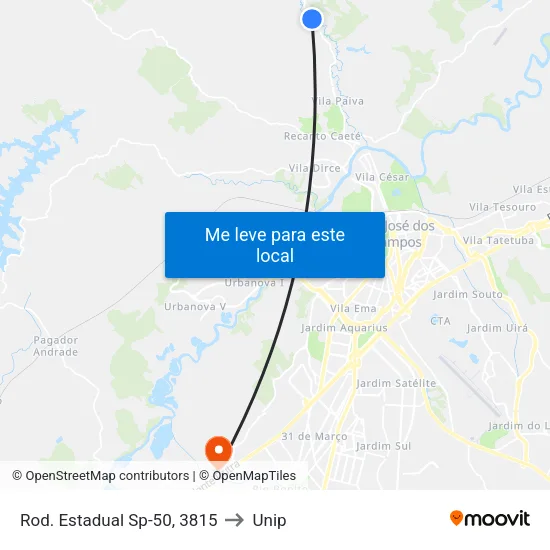 Rod. Estadual Sp-50, 3815 to Unip map