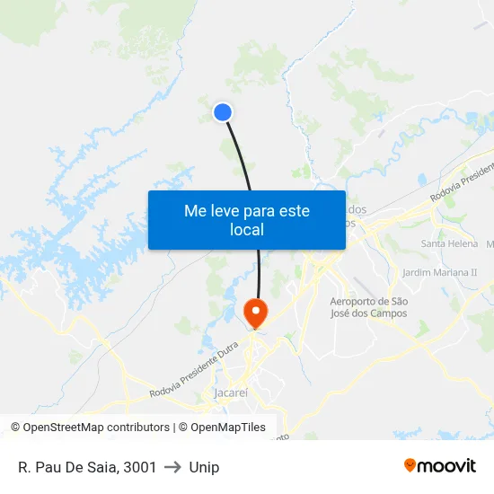 R. Pau De Saia, 3001 to Unip map