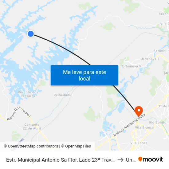 Estr. Municipal Antonio Sa Flor, Lado 23ª Travessa to Unip map