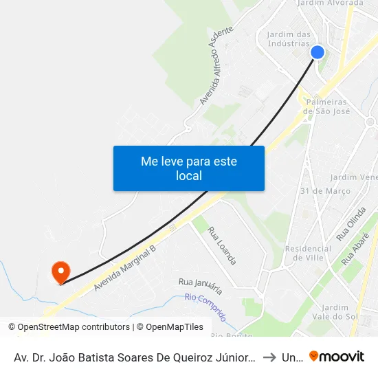 Av. Dr. João Batista Soares De Queiroz Júnior, 496 to Unip map