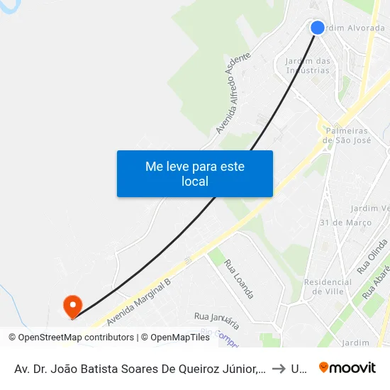 Av. Dr. João Batista Soares De Queiroz Júnior, 1142 to Unip map