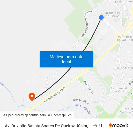 Av. Dr. João Batista Soares De Queiroz Júnior, S/Nº to Unip map