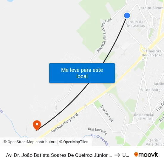 Av. Dr. João Batista Soares De Queiroz Júnior, 1760 to Unip map