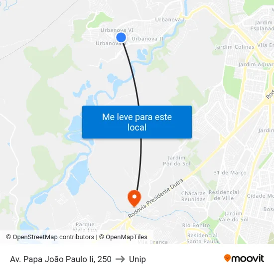 Av. Papa João Paulo Ii, 250 to Unip map