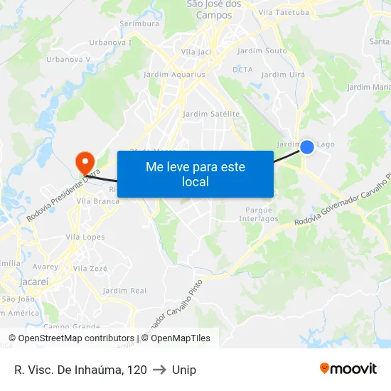 R. Visc. De Inhaúma, 120 to Unip map