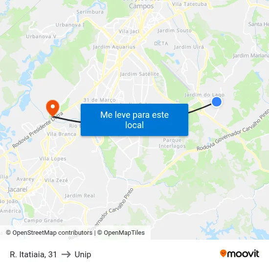 R. Itatiaia, 31 to Unip map