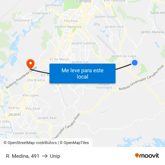 R. Medina, 491 to Unip map