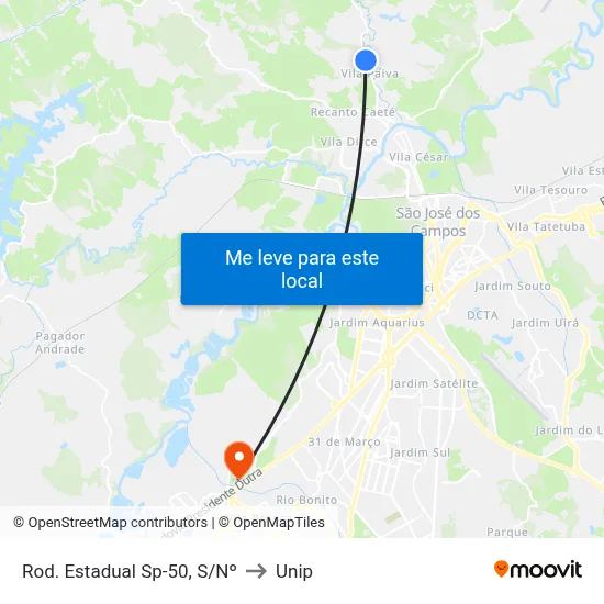 Rod. Estadual Sp-50, S/Nº to Unip map