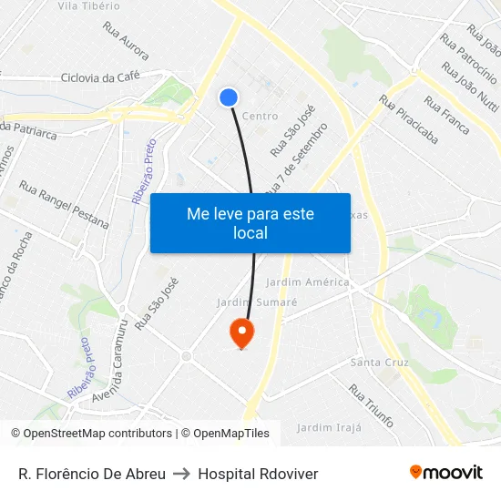 R. Florêncio De Abreu to Hospital Rdoviver map