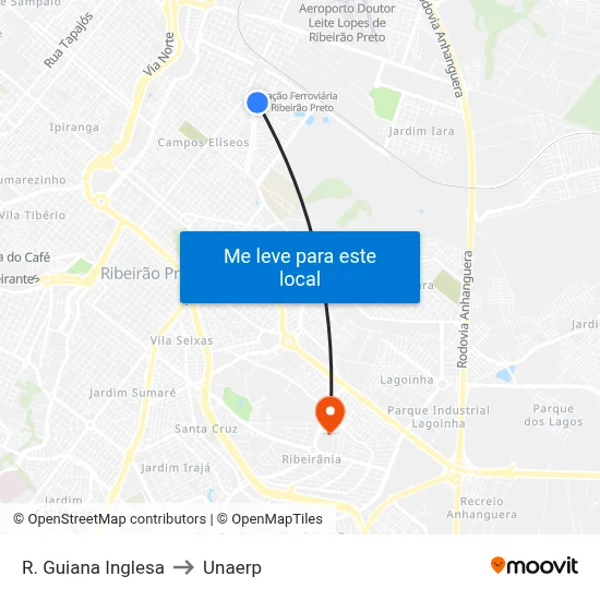 R. Guiana Inglesa to Unaerp map