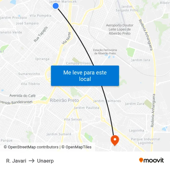 R. Javari to Unaerp map