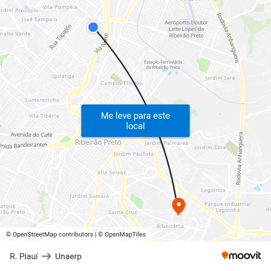 R. Piauí to Unaerp map