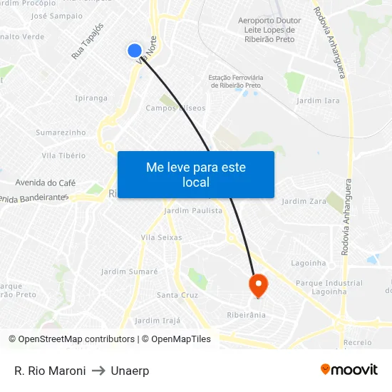 R. Rio Maroni to Unaerp map