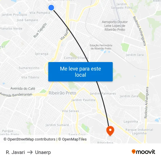 R. Javari to Unaerp map