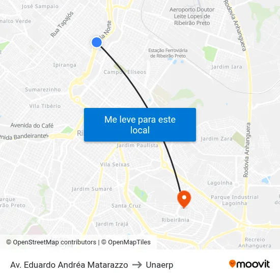 Av. Eduardo Andréa Matarazzo to Unaerp map