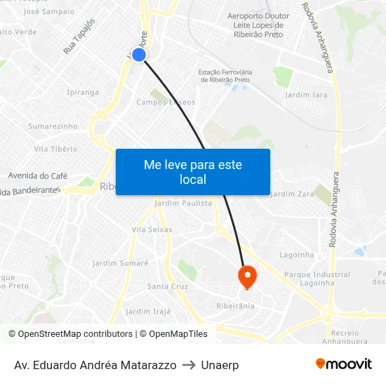 Av. Eduardo Andréa Matarazzo to Unaerp map