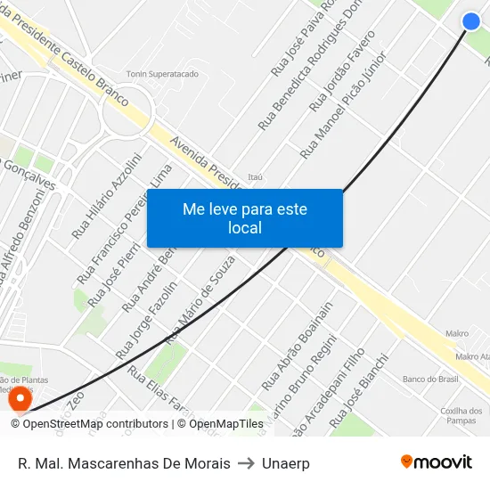 R. Mal. Mascarenhas De Morais to Unaerp map