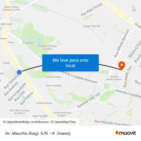 Av. Maurílio Biagi, S/N to Unaerp map