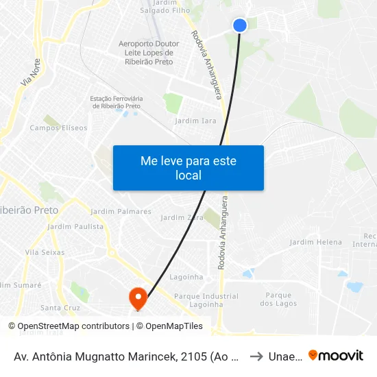 Av. Antônia Mugnatto Marincek, 2105 (Ao Lado) to Unaerp map