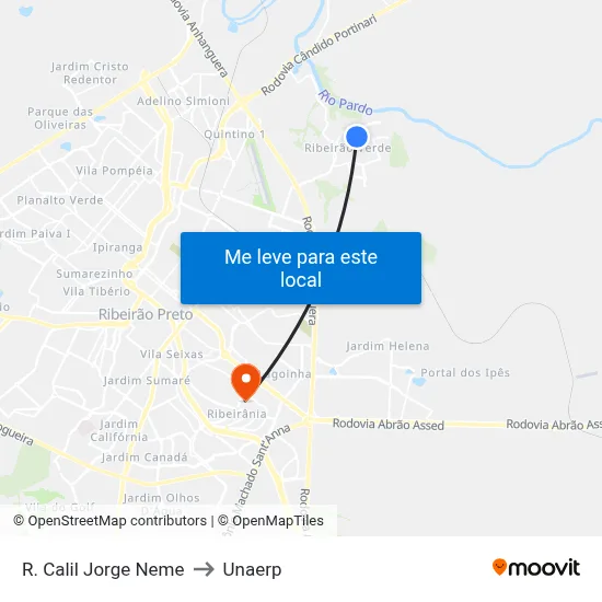 R. Calil Jorge Neme to Unaerp map