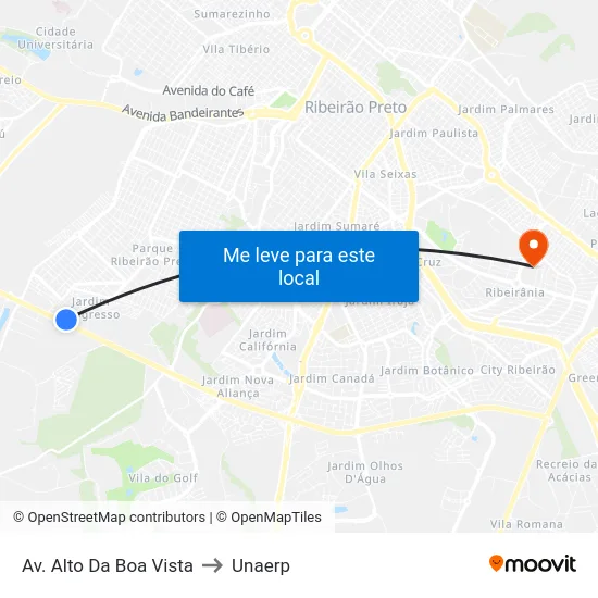 Av. Alto Da Boa Vista to Unaerp map