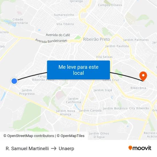 R. Samuel Martinelli to Unaerp map