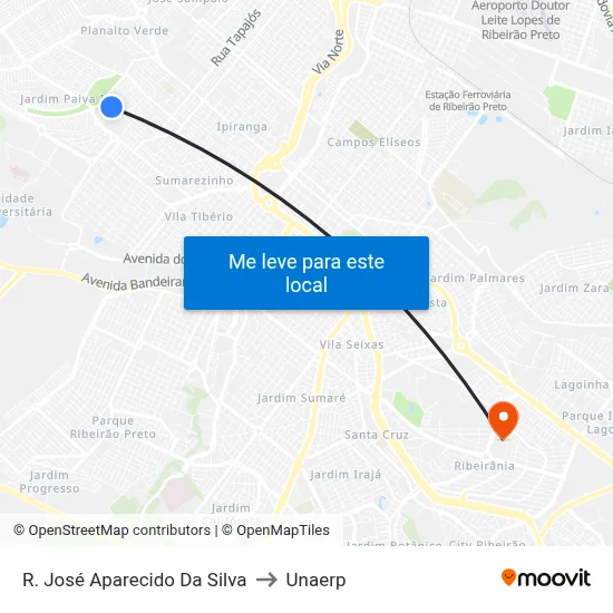 R. José Aparecido Da Silva to Unaerp map