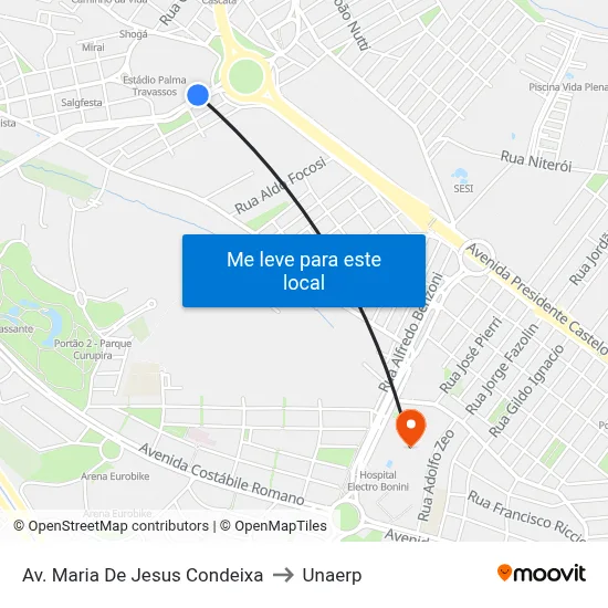 Av. Maria De Jesus Condeixa to Unaerp map