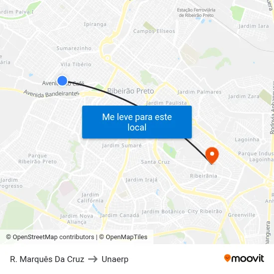 R. Marquês Da Cruz to Unaerp map