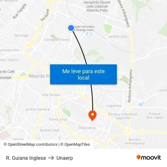 R. Guiana Inglesa to Unaerp map