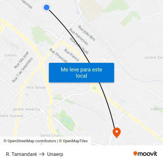 R. Tamandaré to Unaerp map