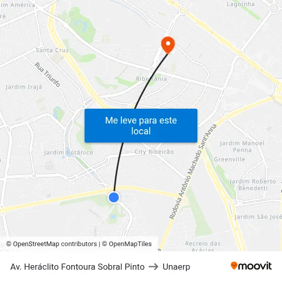 Av.  Heráclito Fontoura Sobral Pinto to Unaerp map