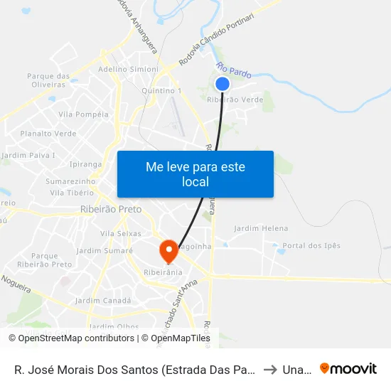 R. José Morais Dos Santos (Estrada Das Palmeiras), 39 to Unaerp map