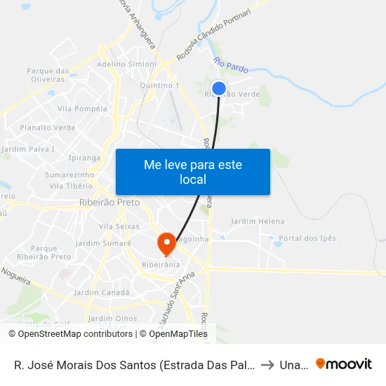 R. José Morais Dos Santos (Estrada Das Palmeiras), S/N to Unaerp map