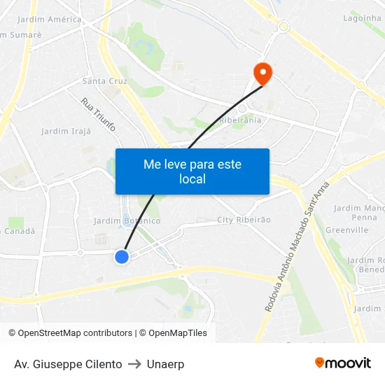 Av. Giuseppe Cilento to Unaerp map