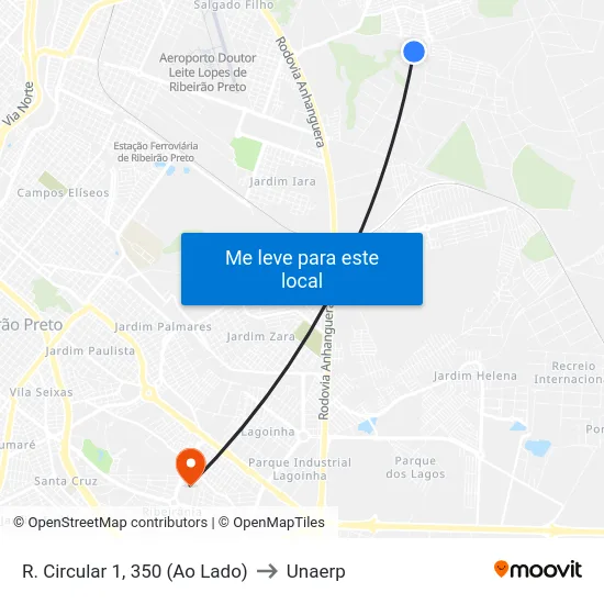R. Circular 1, 350 (Ao Lado) to Unaerp map
