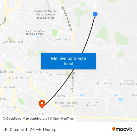 R. Circular 1, 27 to Unaerp map