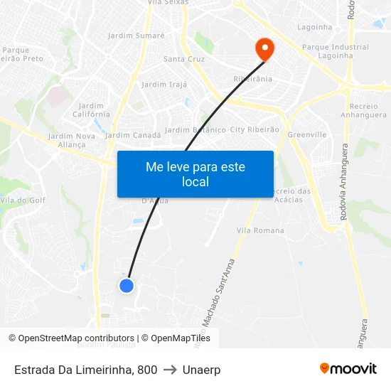 Estrada Da Limeirinha, 800 to Unaerp map