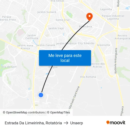 Estrada Da Limeirinha, Rotatória to Unaerp map