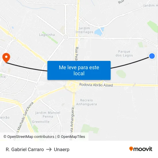 R. Gabriel Carraro to Unaerp map