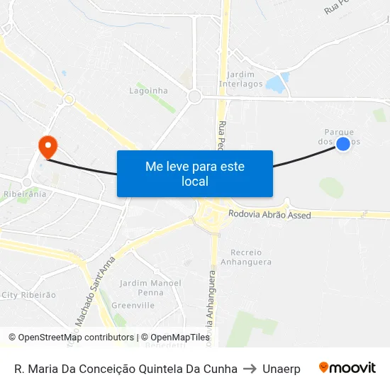 R. Maria Da Conceição Quintela Da Cunha to Unaerp map